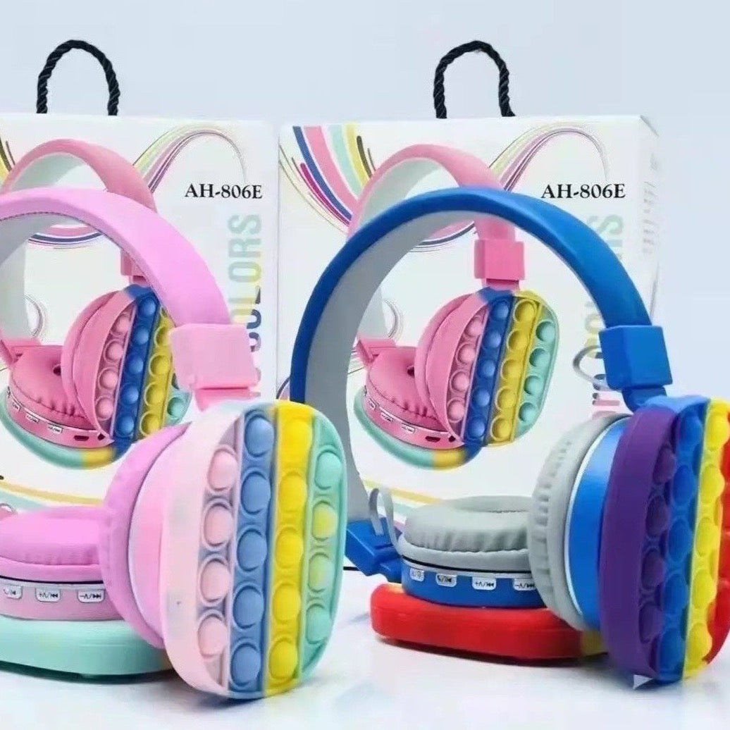 New cute silicone Head mounted Stereo Earphone Bubble Sensory