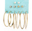 Pearl & Hoops Gold Earrings set