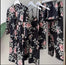 Black Floral Woman 5pcs Pyjama Set